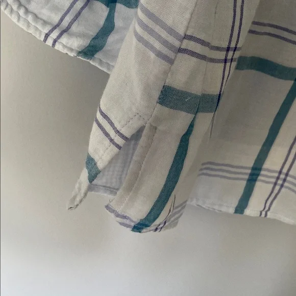 Express Teal and White Plaid Shirt - Picture 11 of 13